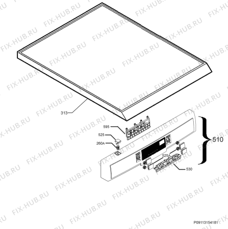 Взрыв-схема посудомоечной машины Electrolux ESF6633RYX - Схема узла Command panel 037